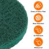 HARFINGTON 12pcs Scrubber Scouring Pads 180 Grits 2 Inch Drill Power Brush Hoop and Loop Surface Conditioning Disc Drill Scuffing Disc Scrub Pads for Home Kitchen Cleaning, Green view 4