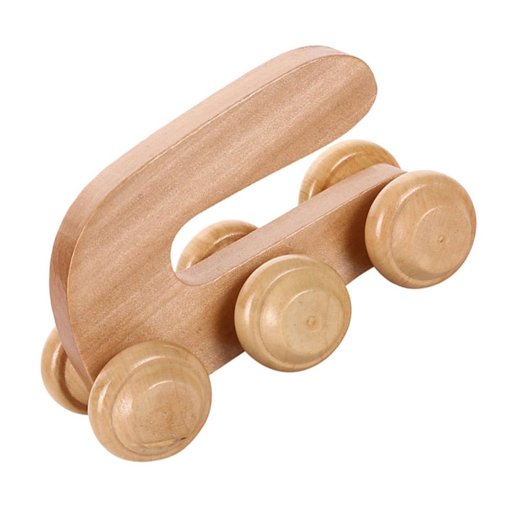 COLLBATH Wooden Massage Roller for Muscle Relief U-Shape Manual Massager with Rollers Portable Back Massager for Improved Circulation and Pain Reduction