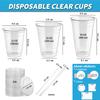 Custom 12/16/20oz Disposable Clear Plastic Cups with Lids and Straws, Transparent Coffee Beverage Soft Cups with Personalized Stickers Labels for Wedding, Party, Business (16oz (500ml)) view 2