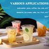 Custom 12/16/20oz Disposable Clear Plastic Cups with Lids and Straws, Transparent Coffee Beverage Soft Cups with Personalized Stickers Labels for Wedding, Party, Business (16oz (500ml)) view 4