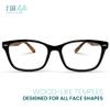 2SeeLife Black Wood Tone Stylish Reading Glasses Rectangular Premium Solid & Sturdy Readers for Men & Women with Spring Hinges and Scratch-Resistant Lenses, Strength 1.00 view 3