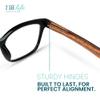 2SeeLife Black Wood Tone Stylish Reading Glasses Rectangular Premium Solid & Sturdy Readers for Men & Women with Spring Hinges and Scratch-Resistant Lenses, Strength 1.00 view 4