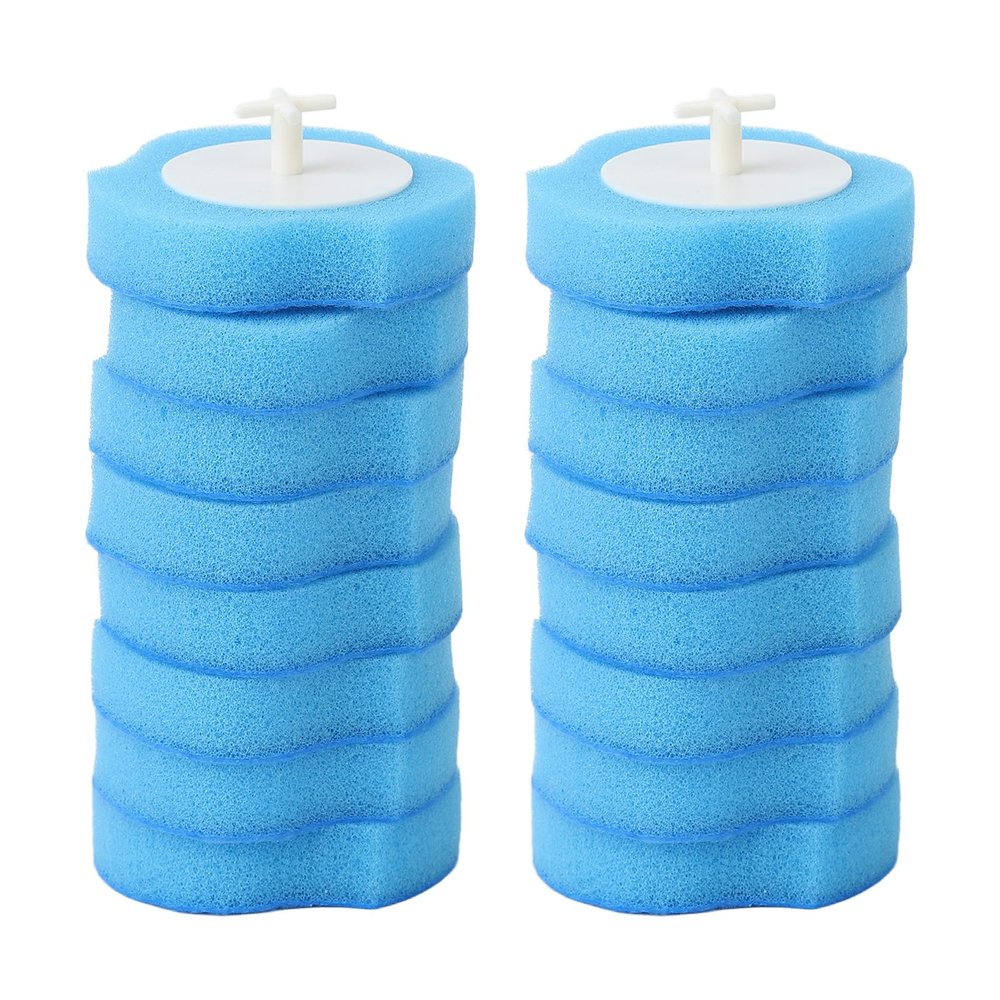 16pcs Toilet Brush Refill Heads, Disposable Water Soluble Cleaner Toilet Brush Refills for Bathroom, Sponge Material