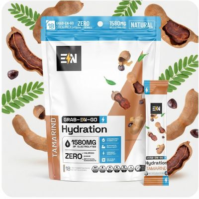 Engineered Nutrition Sugar-Free Electrolyte Powder Packets - Tamarind Flavor - Keto Hydration Packets w/Magnesium, Potassium & Sodium - Zero Calorie, Vegan, Non-GMO, Gluten-Free - 18 Single Servings