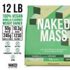 NAKED Vegan Mass - Vanilla Vegan Weight Gainer - 1,230 Calories, NSF Certified, Non-GMO, Soy & Gluten Free, No Artificial Ingredients - 12LB Bulk - 17 Servings view 3