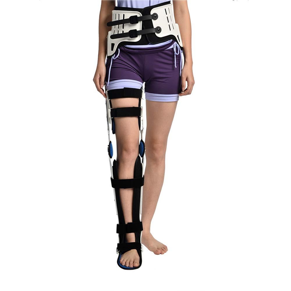 Hip Knee Ankle Foot Orthosis for Hip Fracture Rehabilitation Equipment Fixed Brace Femoral Femur Fracture Hip Instability Fixation of Lower Limb Paralysis Leg, Adjustable Hip Joint Fixation Bracket