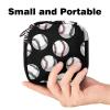 Baseball Ball Background Sanitary Napkin Storage Bag, Portable Menstrual Pad Bag for Teen Girls Tampons Sanitary Pads for Women Ladies view 2