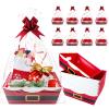 42 Pcs 14 Pack Christmas Baskets for Gifts Empty 8.5" x 10" with Xmas Pull Bows Clear Present Bags, Red Santa Claus Belt Empty Gift Baskets Kit To Fill for Winter Christmas Holiday Party Favors view 1