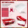 42 Pcs 14 Pack Christmas Baskets for Gifts Empty 8.5" x 10" with Xmas Pull Bows Clear Present Bags, Red Santa Claus Belt Empty Gift Baskets Kit To Fill for Winter Christmas Holiday Party Favors view 2