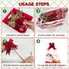 42 Pcs 14 Pack Christmas Baskets for Gifts Empty 8.5" x 10" with Xmas Pull Bows Clear Present Bags, Red Santa Claus Belt Empty Gift Baskets Kit To Fill for Winter Christmas Holiday Party Favors view 4