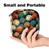 Baseball Ball Background Sanitary Napkin Storage Bag, Menstrual Cup Pouch, Small Makeup Sanitary Pads Organizer,Small,Portable,Large Capacity for Girls view 2