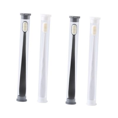 BCOATH 4pcs Micro-Nano Bristle Toothbrushes for Adults Household Care for Sensitive Gums for Travel and Daily Use Includes Flat and Wave Design Black White