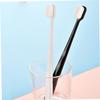 BCOATH 4pcs Micro-Nano Bristle Toothbrushes for Adults Household Care for Sensitive Gums for Travel and Daily Use Includes Flat and Wave Design Black White view 2