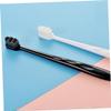 BCOATH 4pcs Micro-Nano Bristle Toothbrushes for Adults Household Care for Sensitive Gums for Travel and Daily Use Includes Flat and Wave Design Black White view 3
