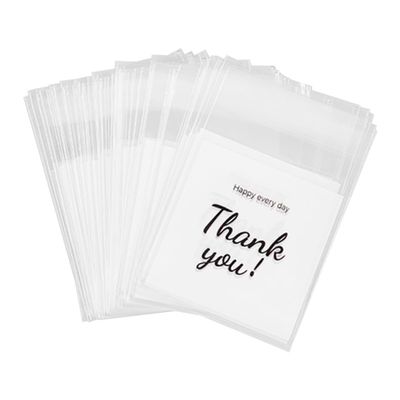 jweemax 100 Pcs Cookie Treat Cellophane Bags with Thank You Printed, Small Clear Plastic Bags Self Sealing Baking Packaging Bags Self Adhesive Candy Favor Bags for Party Favor, 2.75" x 2.75"