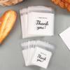 jweemax 100 Pcs Cookie Treat Cellophane Bags with Thank You Printed, Small Clear Plastic Bags Self Sealing Baking Packaging Bags Self Adhesive Candy Favor Bags for Party Favor, 2.75" x 2.75" view 3