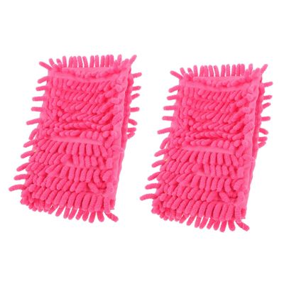 BEBEMOKO 2pcs Mop Cloth Replacement Microfiber Cleaning Accessories for Home Use Red for Corners Floors and Windows Soft Non-damaging Design