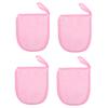 4pcs Pink Facial Cleaning Gloves Makeup Remover Fiber Puff view 1