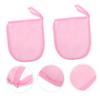 4pcs Pink Facial Cleaning Gloves Makeup Remover Fiber Puff view 2