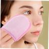 4pcs Pink Facial Cleaning Gloves Makeup Remover Fiber Puff view 3