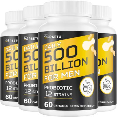 Probiotics for Men, 500 Billion CFUs & 12 Strains Mens Probiotic with Turmeric Cranberry, Goji, Gut Health for Men, for Digestive Health, Gut, Bloating & Gas, Immune, Energy Support, 120-Day Supply