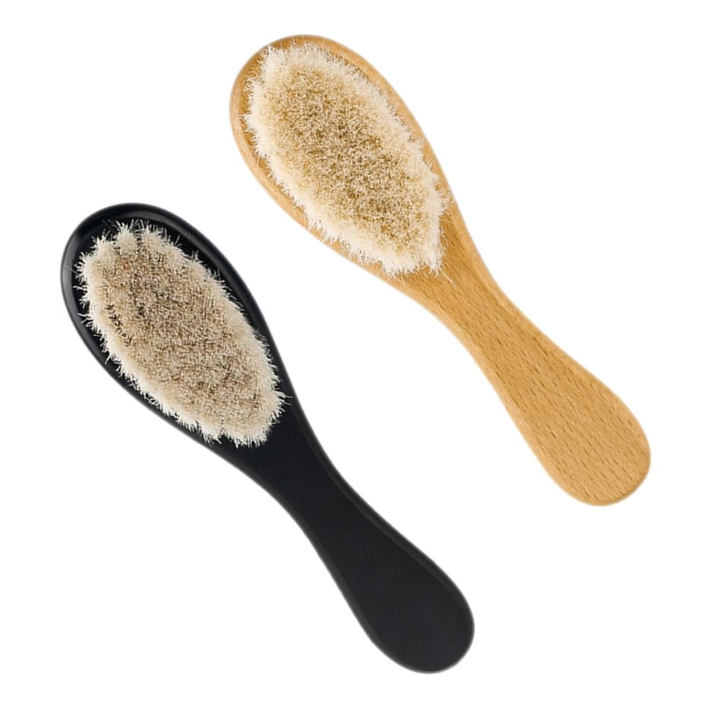 Abaodam 2pcs Boy Girl Hair Brush Soft Wool Brush Cradle Cap for Newborn Boy Girl Hair