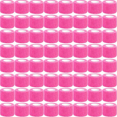 120 Pack Pink Self Adhesive Bandage Wrap Bulk 2 Inch x 5 Yards Cohesive Bandage,Vet Wrap Breathable Elastic Self-Adherent Tape for Stretch Athletic Sports Wrist Ankle Dogs Pet Vet Wrap