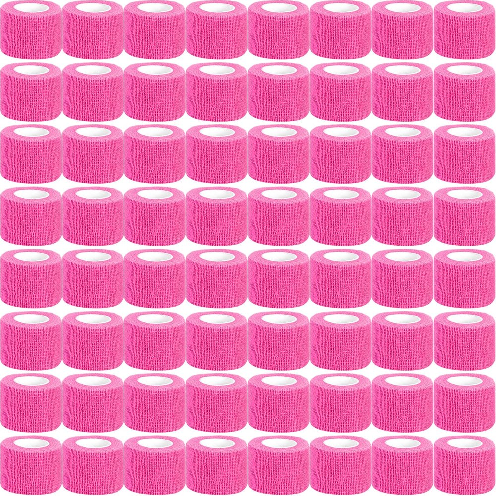 120 Pack Pink Self Adhesive Bandage Wrap Bulk 2 Inch x 5 Yards Cohesive Bandage,Vet Wrap Breathable Elastic Self-Adherent Tape for Stretch Athletic Sports Wrist Ankle Dogs Pet Vet Wrap