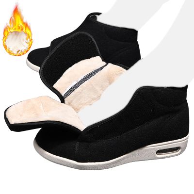 Diabetic Shoes for Men's, Women's Extra Wide Warm Slip-on Swollen Feet Shoes Boots, Unisex Casual Adjustable Non-Slip Lightweight Slippers