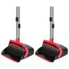 NACENA Broom and Dustpan Set, 52-in Long Adjustable Handle Broom Dustpan Combo with Dustpan Teeth to Automatically Clean Hair Suitable for Home Kitchen Office Hall Floor (Black&Red), 2 Pack view 1
