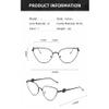 Weloveushop Fashionable Cat Eye Flat Lens Retro Triangle Glasses Holder Simple Metal Full Frame Anti Blue Light Glasses for Men and Women (Black Frame Blue Light Flakes) view 2