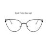 Weloveushop Fashionable Cat Eye Flat Lens Retro Triangle Glasses Holder Simple Metal Full Frame Anti Blue Light Glasses for Men and Women (Black Frame Blue Light Flakes) view 3