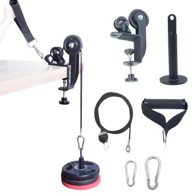 Arm Wrestling Training Pulley System Professional, Forearm Workout Table Equipment, Wrist Exerciser Cable Machine with Rope Handle