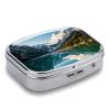 Pill Box with Mirror 2 Compartment Alpine Lake Pill Case Portable Pill Box for Pocket Purse Travel Pill Organizer Daily Medicine Organizer for Vitamins Supplements view 4