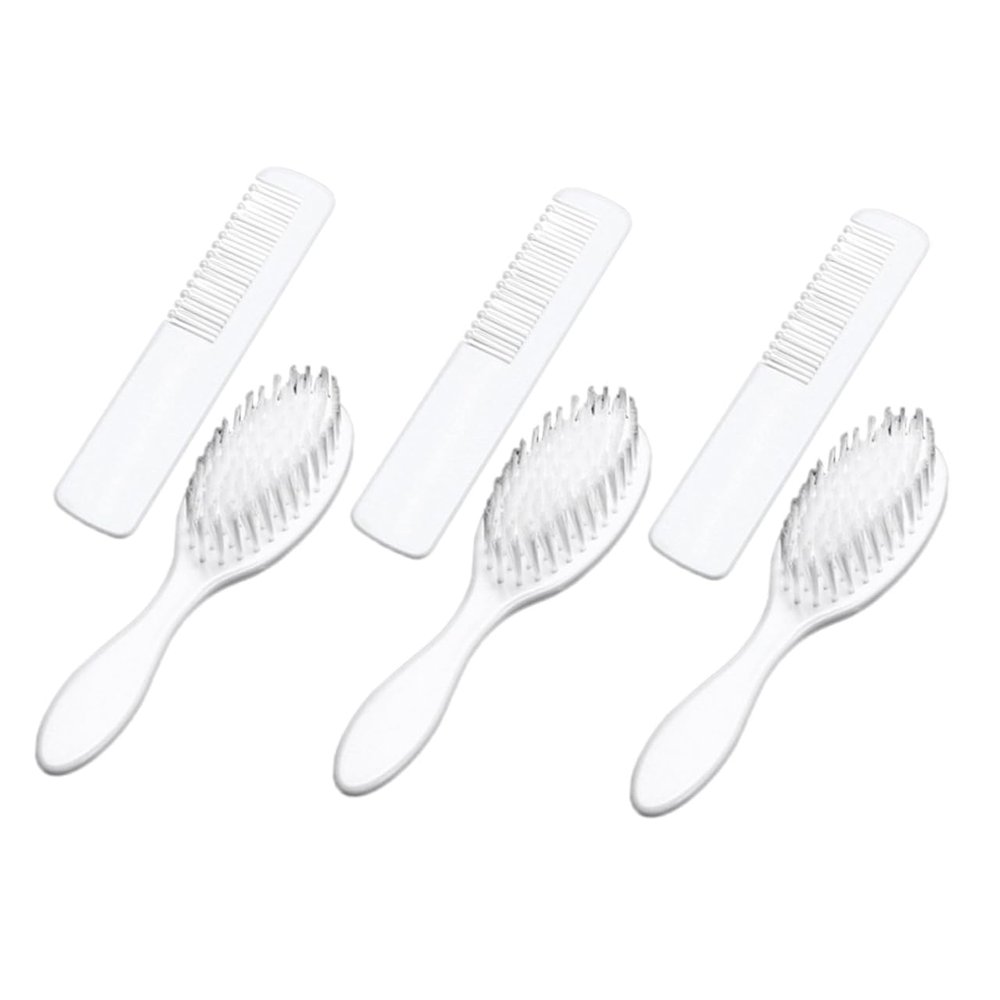Abaodam 3sets Boy Girl Detangling Brush Scalp Massager Comb Newborn Essential Hair Grooming Tool