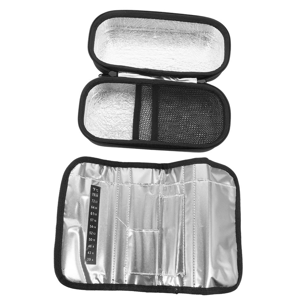 SECFOU Insulated Diabetic Medicine Bag Portable Eva Insulin Travel Case with Thick Padding Compact Zippered Organizer for Diabetes Supplies for Travel and Daily Use