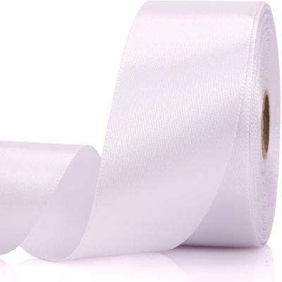 NISDOCF 1-1/2 Inch 30 Yards White Solid Satin Ribbon for Gift Wrapping,Craft Floral Bouquets,Wedding Party,Timeless Flower,Decoration Floral Hair,Balloons