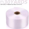 NISDOCF 1-1/2 Inch 30 Yards White Solid Satin Ribbon for Gift Wrapping,Craft Floral Bouquets,Wedding Party,Timeless Flower,Decoration Floral Hair,Balloons view 2