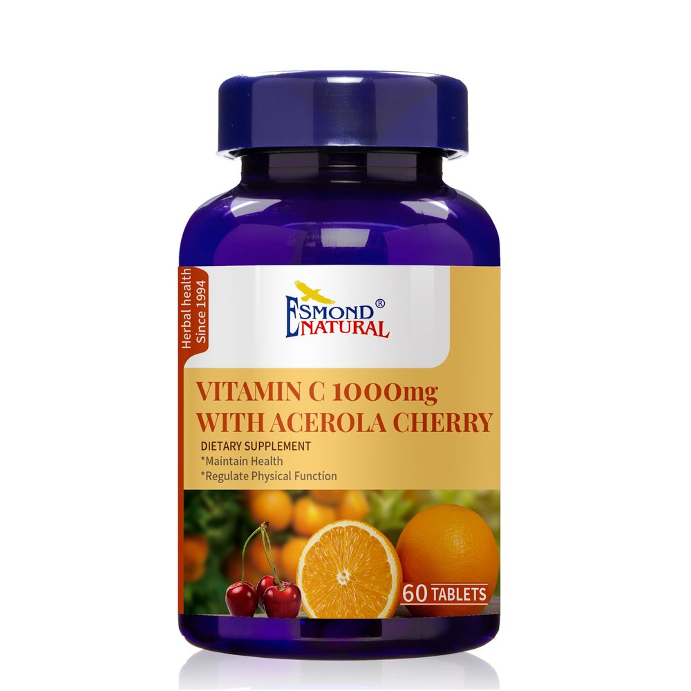(8 Pack) Esmond Natural: Vitamin C 1000mg with Acerola Cherry (Supports Immune System, Energy Levels, Skin Vitality), GMP, Natural Product Assn Certified, Made in USA - 1000mg, 480 Tablets