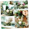 BIUDECO 2pcs Eucalyptus Candle Rings Wreaths Faux Greenery Centerpieces for Weddings Parties and Home Decor Realistic Floral Candle Holders for Pillar view 2