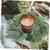 BIUDECO 2pcs Eucalyptus Candle Rings Wreaths Faux Greenery Centerpieces for Weddings Parties and Home Decor Realistic Floral Candle Holders for Pillar view 3