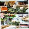 BIUDECO 2pcs Eucalyptus Candle Rings Wreaths Faux Greenery Centerpieces for Weddings Parties and Home Decor Realistic Floral Candle Holders for Pillar view 4