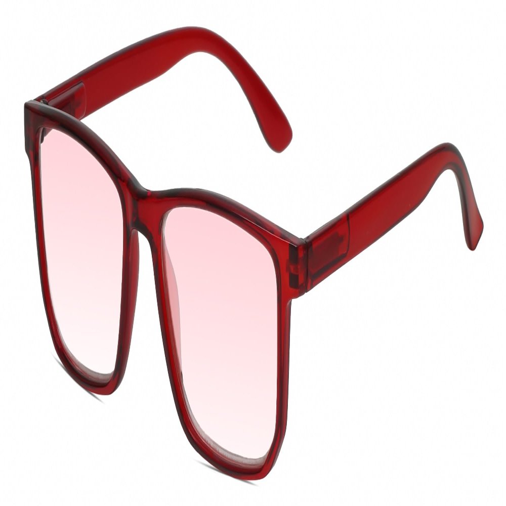 Calabria R861 FL-41 Reading Glasses 4.00 Red Crystal Unisex Fluorescent Light Sensitivity Indoor Outdoor Photophobia Readers