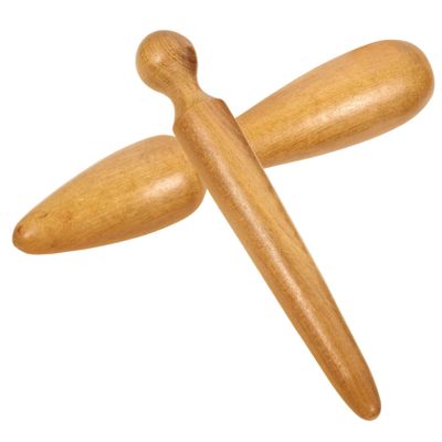 BEBEMOKO 2pcs Handheld Massage Sticks Wooden Massager for Reflexology Neck Back and Muscle Relief