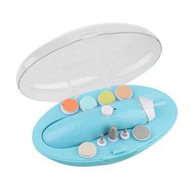 BELLIFFY 1set Nail Grinder Set for Boys and Girls Adults Pets Usb Rechargeable Nail Care Tool Multiple Grinding Heads for Safe Polishing Manicure Blue