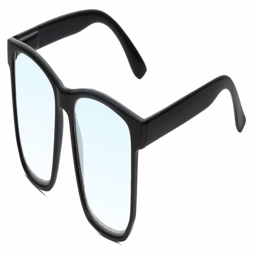 Calabria R861 Blue Light Reading Glasses +2.00 Black Men Women Trendy Eyeglasses Work Gaming Computer Readers w/Zipper Case
