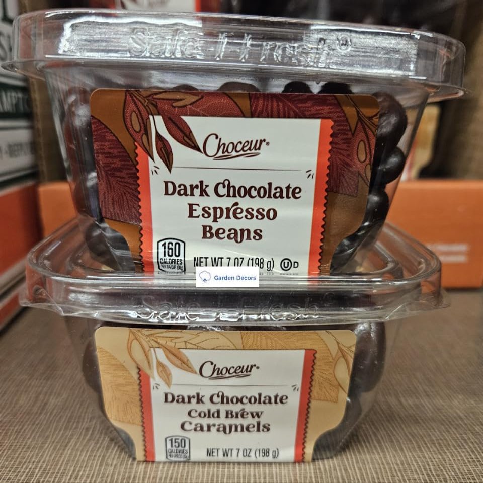 Choceur Dark Chocolate Espresso Beans & Cold Brew Caramels 7oz 198g (Two Tubs)