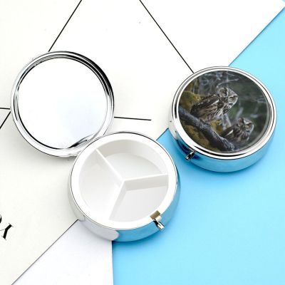 Pill Box Pill Case for Woman Weekly Pill Organizer with 3 Compartments Wild Owl Birds Small Pillbox Pill Container Portable Vitamin Holder Boxes for Travel Medicine Organizer