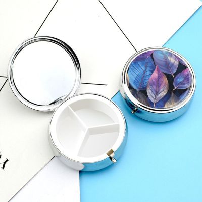 Pill Box Pill Case for Woman Weekly Pill Organizer with 3 Compartments A Series of Leaves Small Pillbox Pill Container Portable Vitamin Holder Boxes for Travel Medicine Organizer