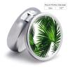 Pill Box Pill Case for Woman Weekly Pill Organizer with 3 Compartments Palm Tree Green Leaves Small Pillbox Pill Container Portable Vitamin Holder Boxes for Travel Medicine Organizer view 2